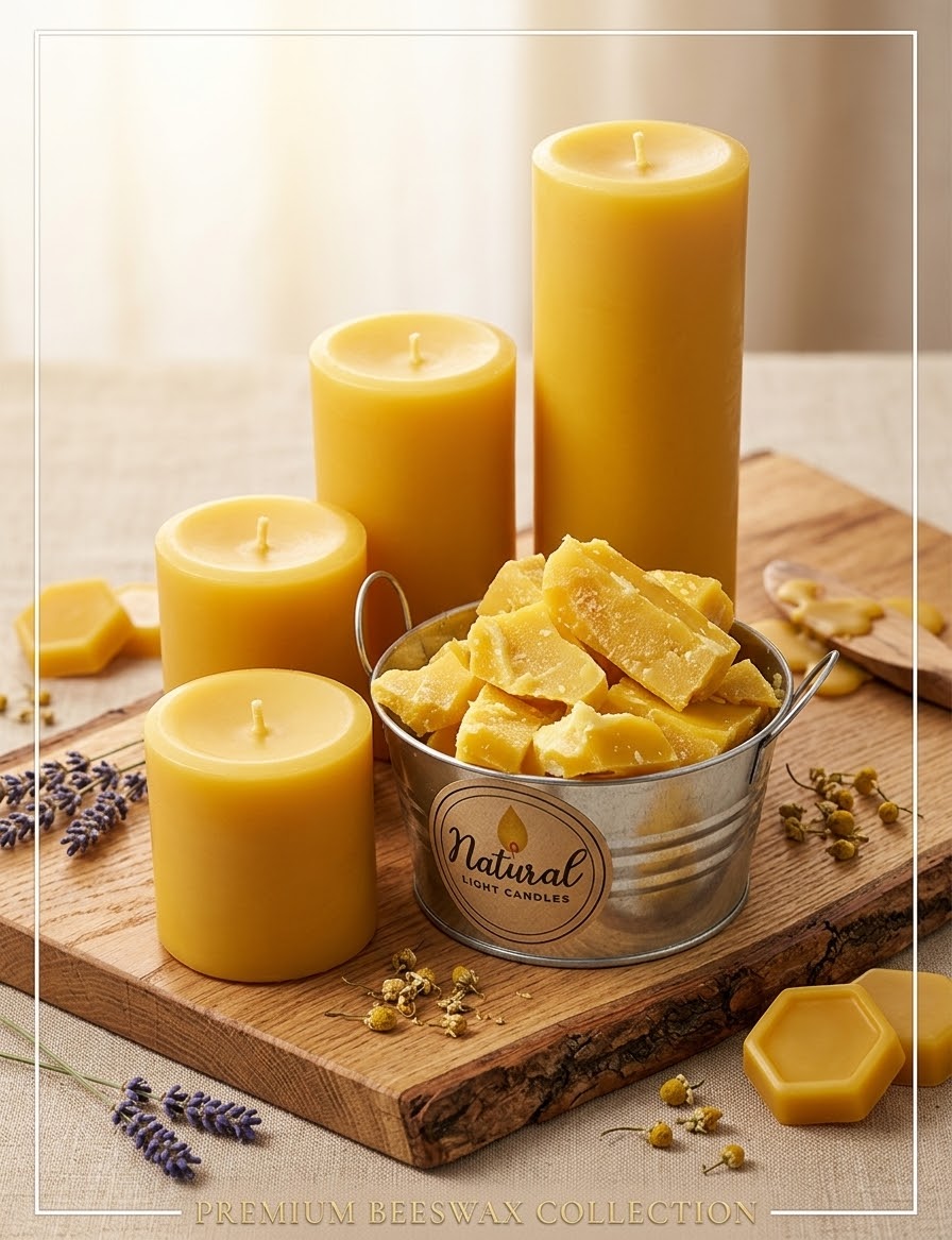 3" Beeswax Pillar Candle – 4", 6" or 9"