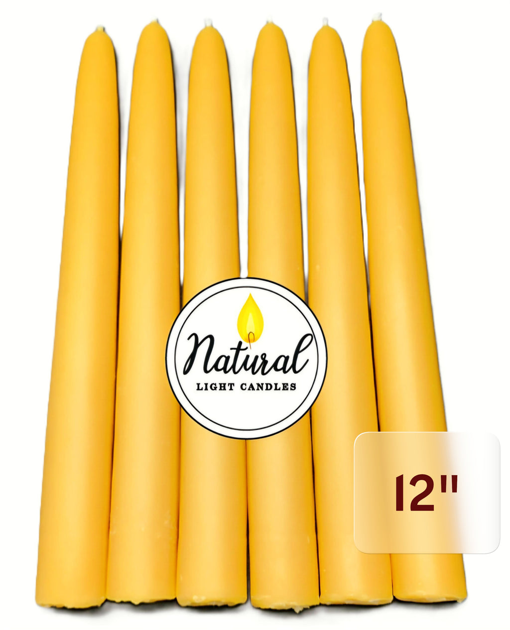 7/8" Beeswax taper candles for standard size candle holders. Beeswax of USA Beekeepers