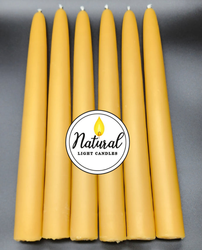 Beeswax taper candles for standard size candle holders 7/8