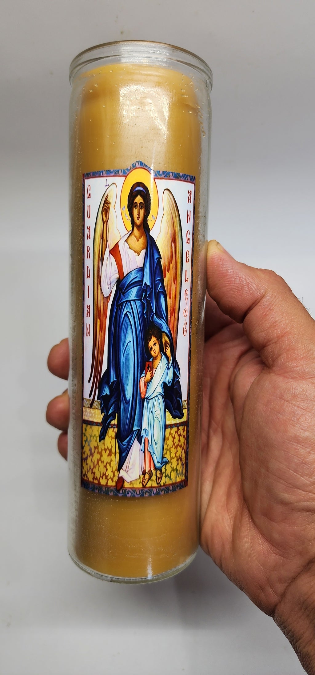 Archangel protection Devotional Candle pure Beeswax 8 inch 100 Hour for Christian gift