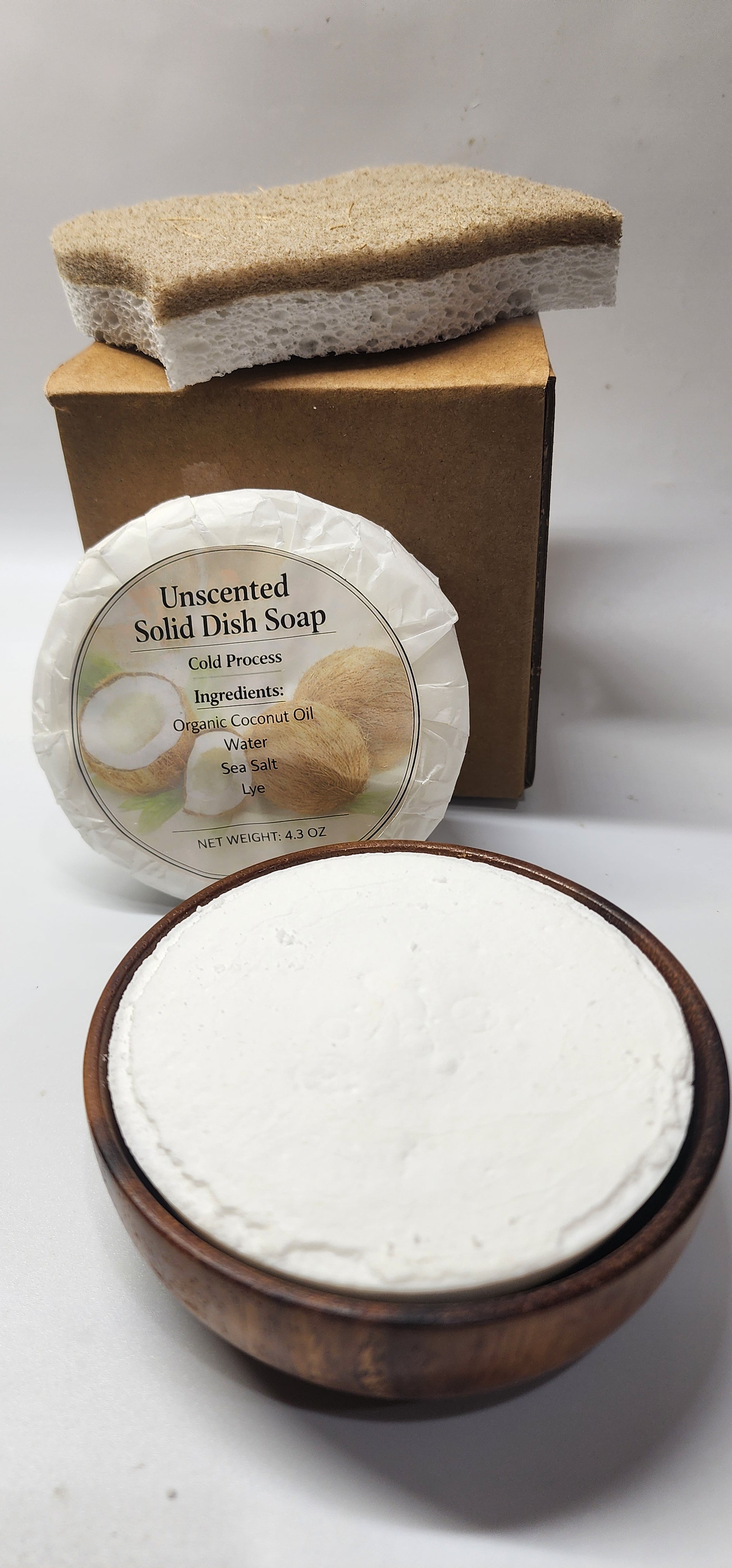Solid Dish Soap Bar, Organic Tough on Grease Kitchen Soap, Zero Waste Dish Wash Block, Natural Eco Friendly Dish soap, Simple Ingredients
