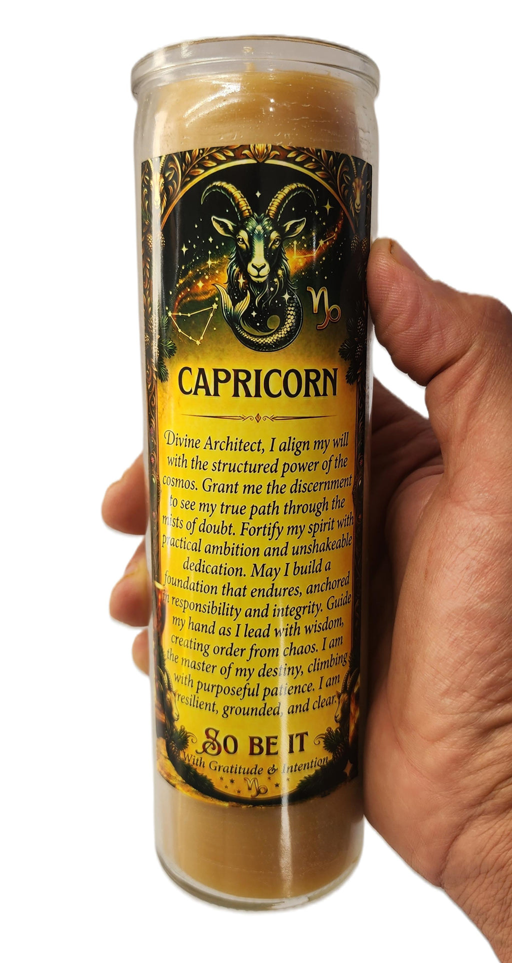 Zodiac Prayer Affirmation Candle • Spiritual Intentions Gift . Astrology Manifestation beeswax Candle. Spiritual Birth Sign Candle.
