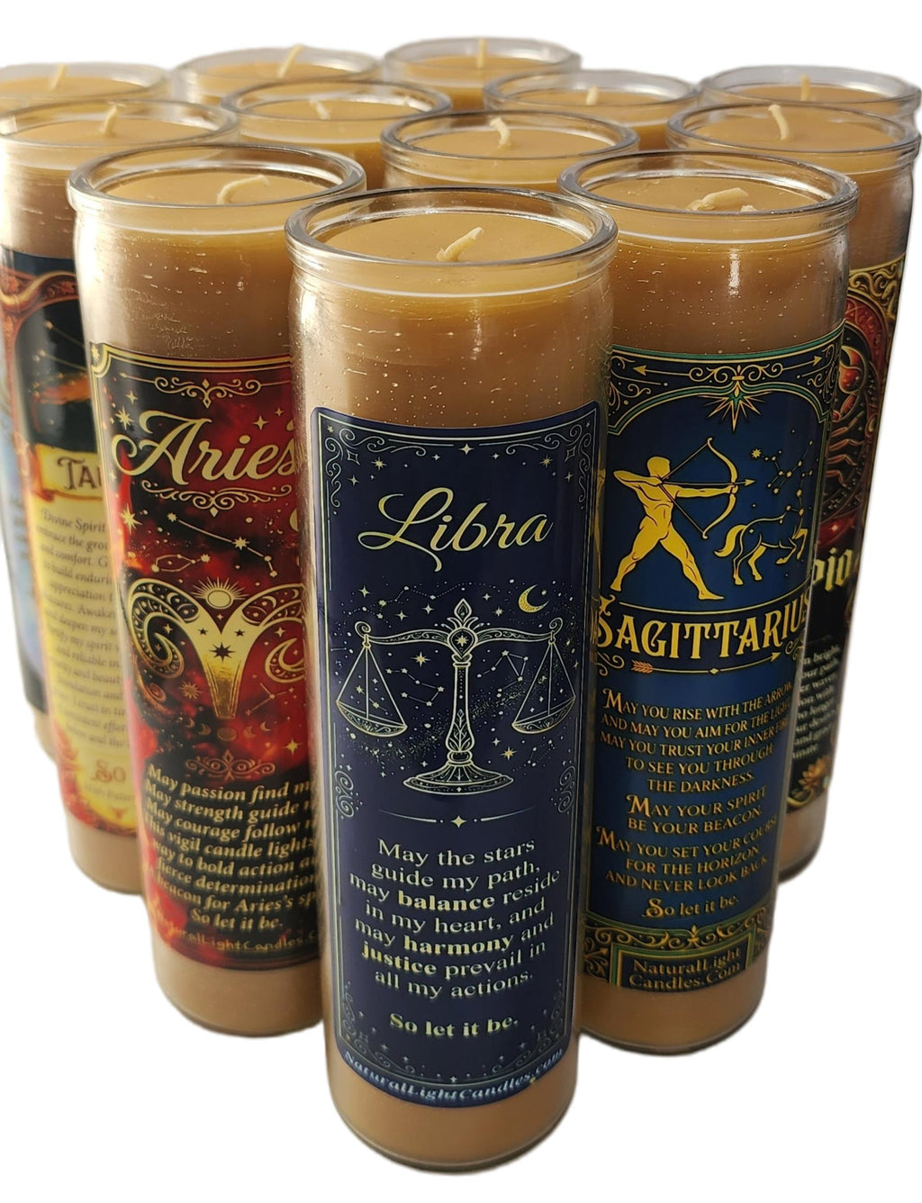 Zodiac Prayer Affirmation Candle • Spiritual Intentions Gift . Astrology Manifestation beeswax Candle. Spiritual Birth Sign Candle.