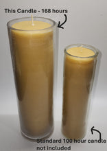 7 days (168 hours) Pure Beeswax Devotional candle in a Glass. 3" W x 10" H made in USA