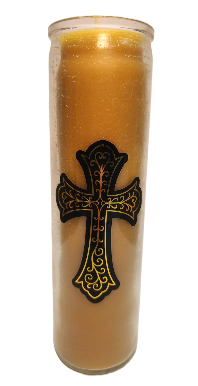 Pure Beeswax Devotional candle with Cross 8