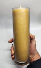 7 days (168 hours) Pure Beeswax Devotional candle in a Glass. 3" W x 10" H made in USA